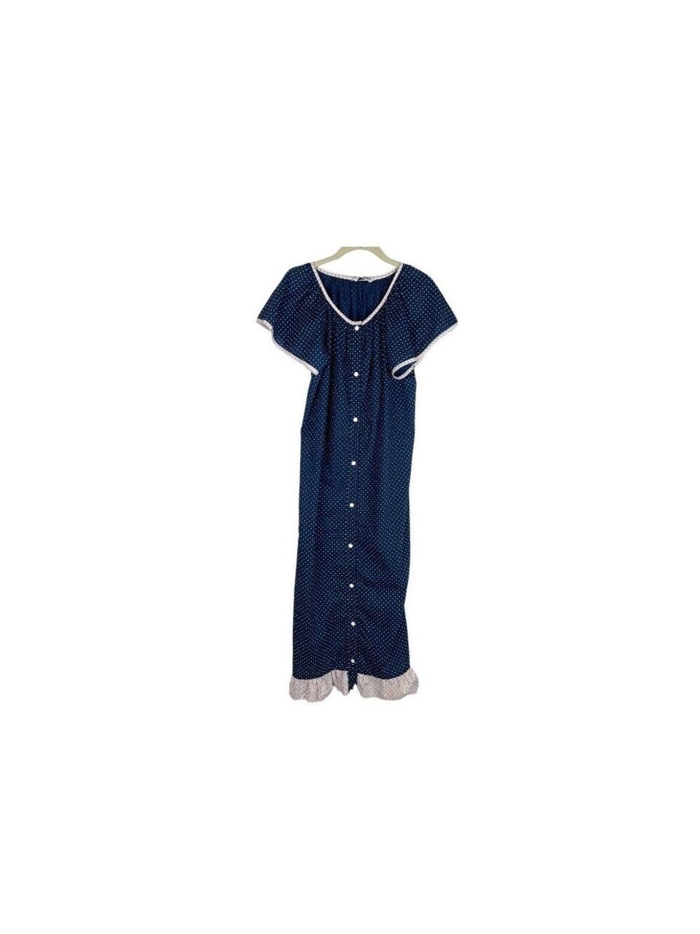 Vintage Blue and White Polka Dot Dress with Flutter Sleeves